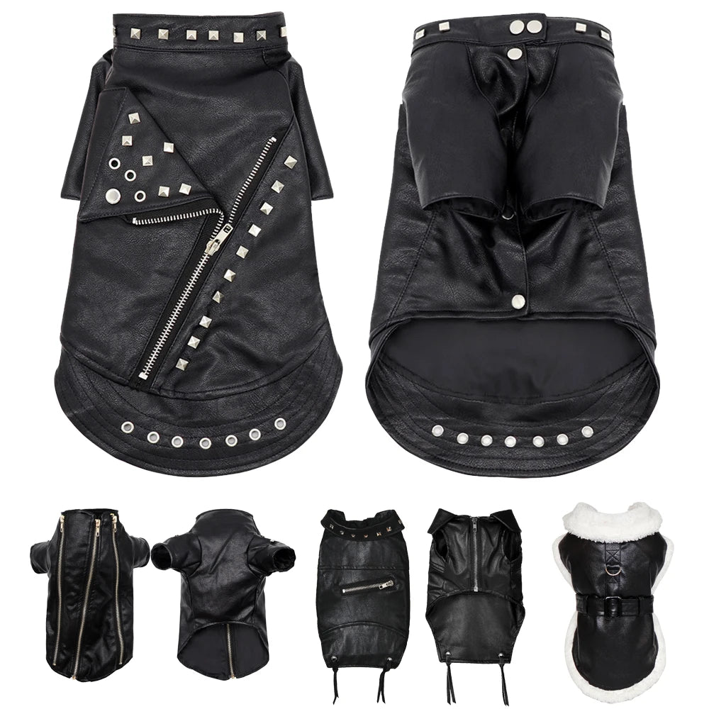 Stylish Dog Leather Jacket