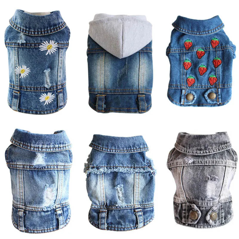 Denim Dog Jacket for Small Pups