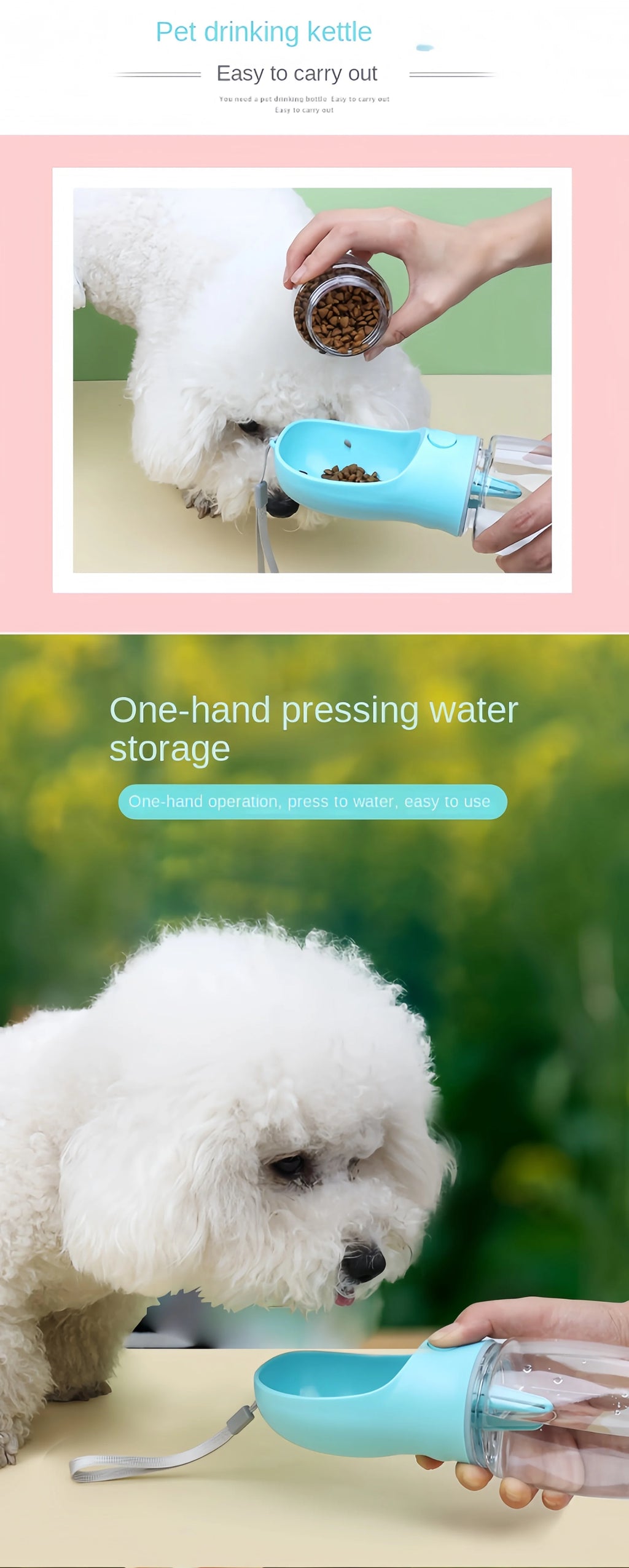 Travel-Friendly Pet Water and Food Bottle