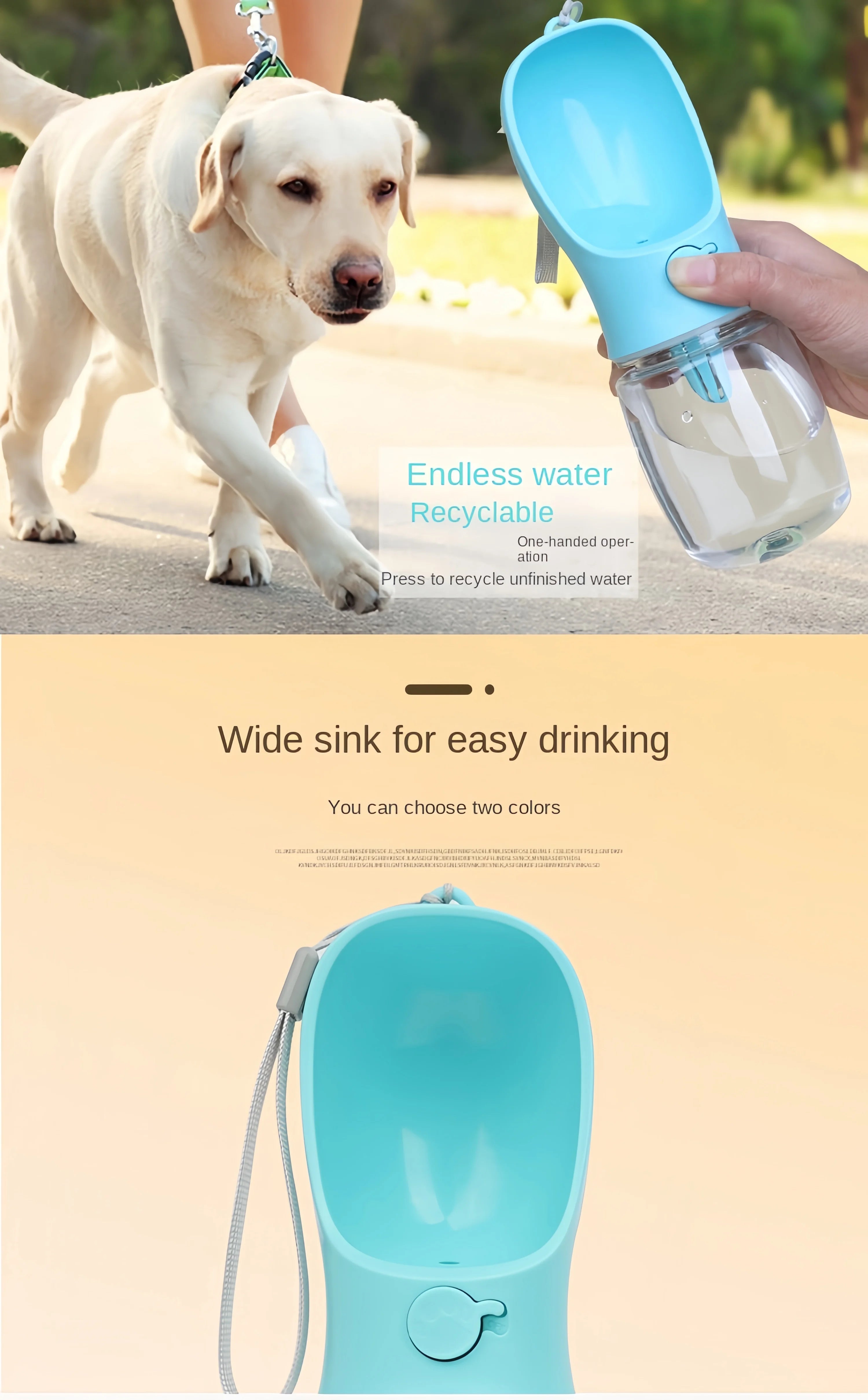 Travel-Friendly Pet Water and Food Bottle