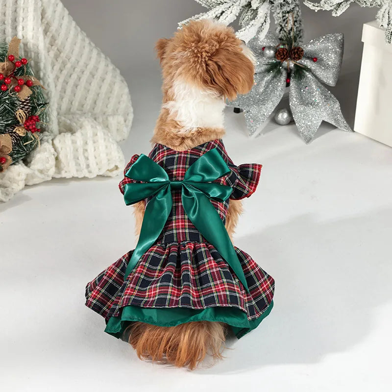 Festive Plaid Dog Dress