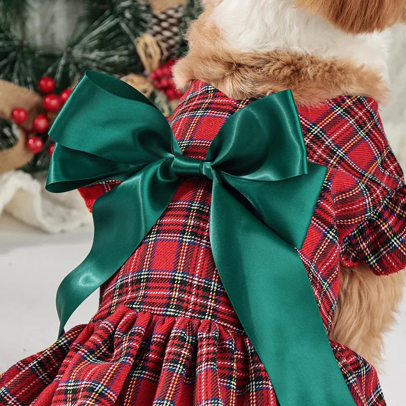 Festive Plaid Dog Dress