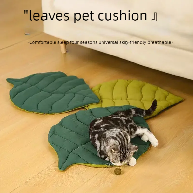 Cozy Leaf Cat Bed Mat