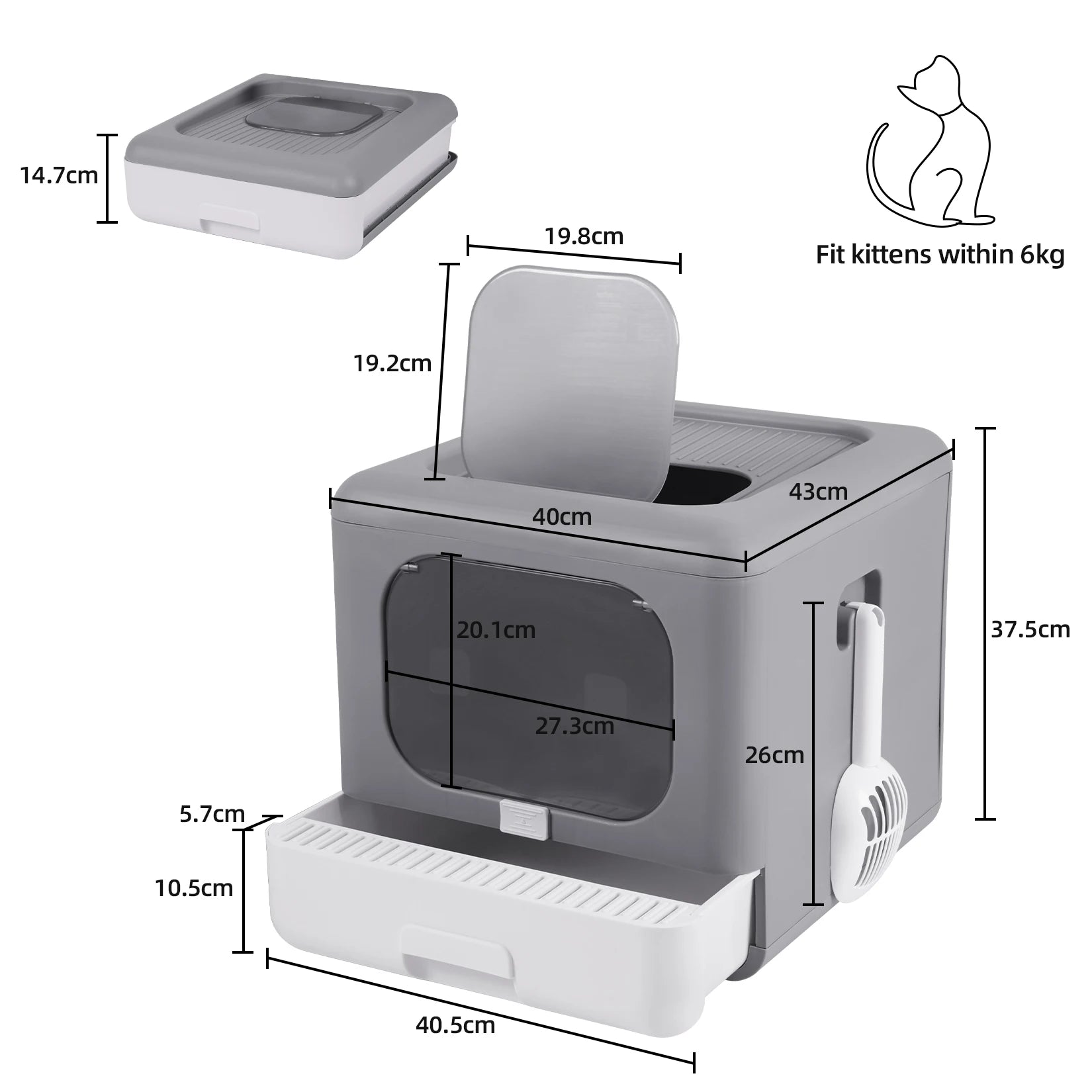 Compact Cat Litter Box