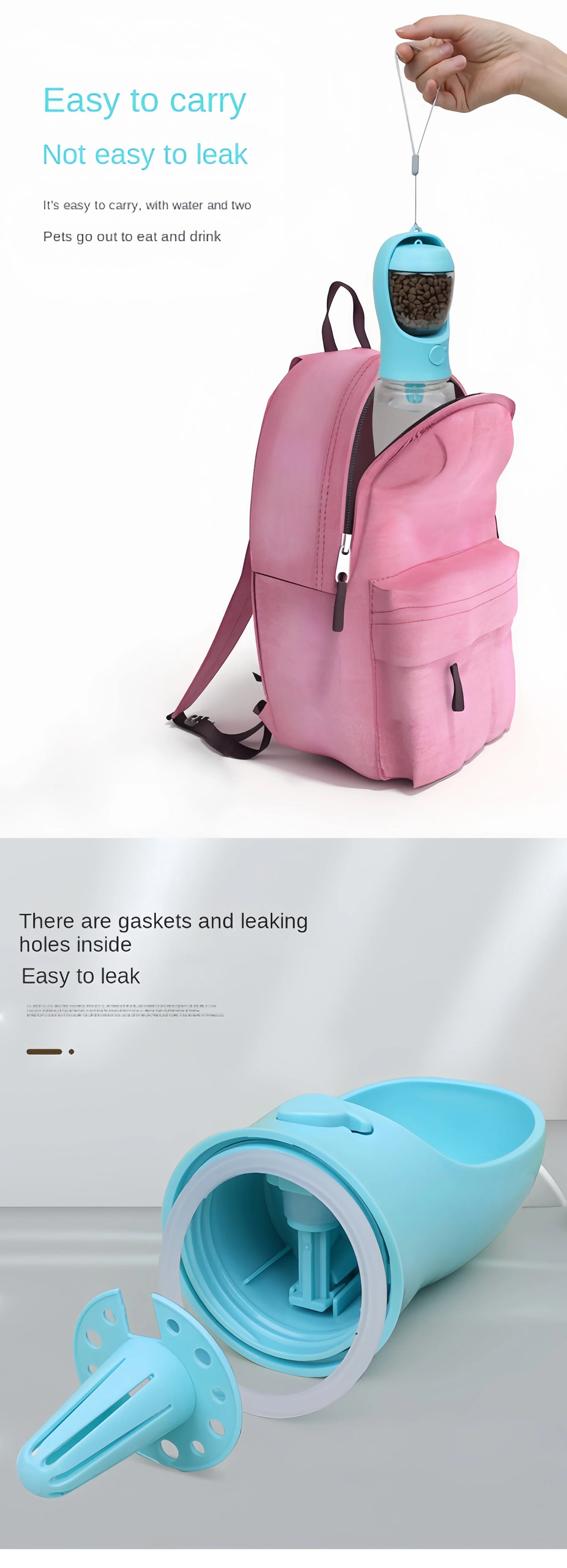 Travel-Friendly Pet Water and Food Bottle