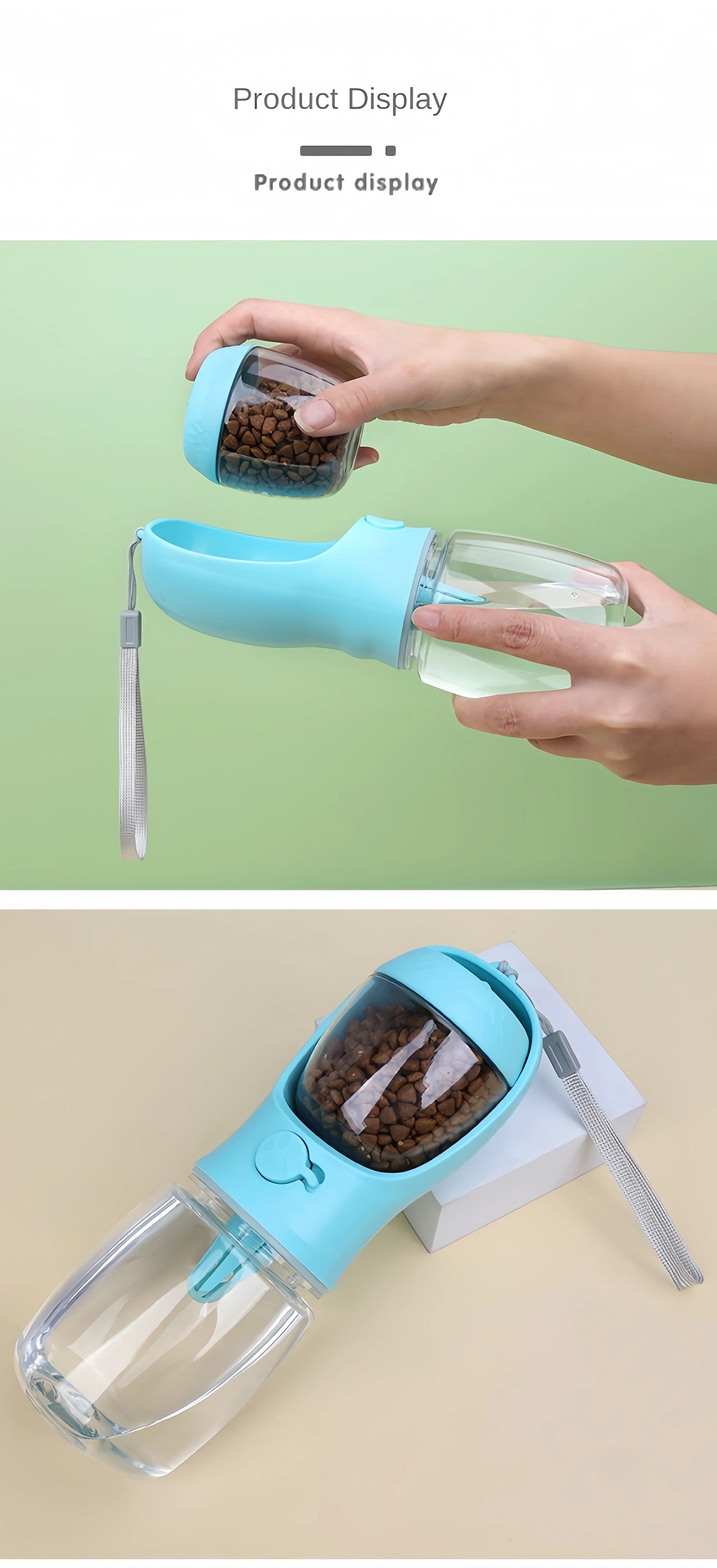 Travel-Friendly Pet Water and Food Bottle