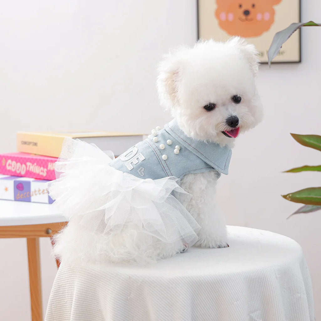 Adorable Dog Denim Dress