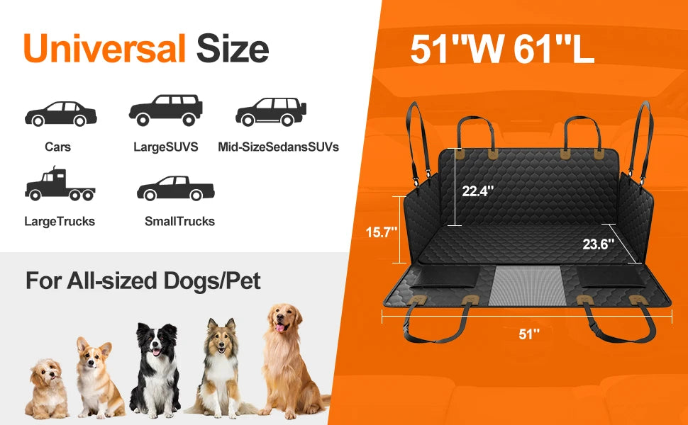 Foldable Dog Car Seat Protector
