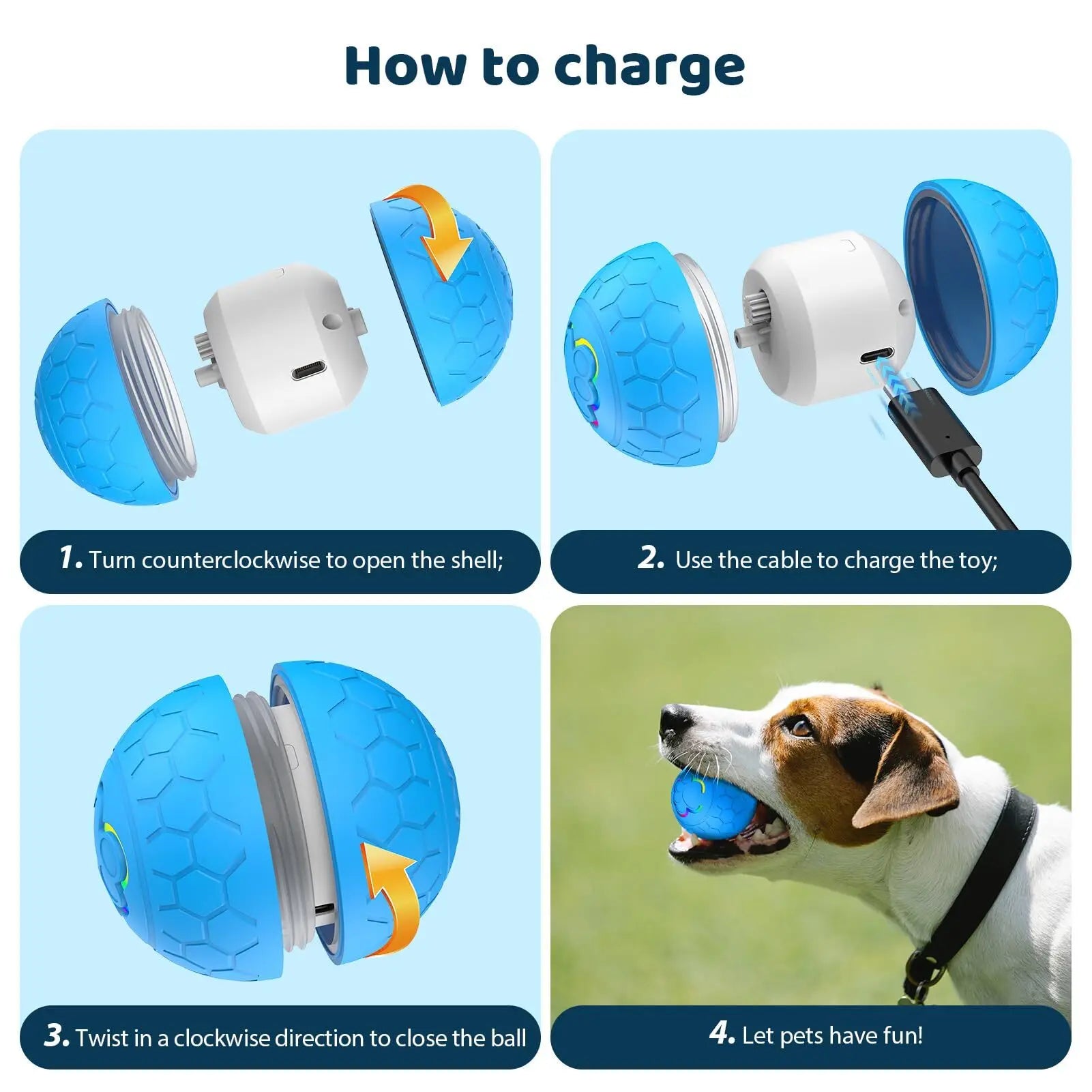 Interactive LED Dog Toy Ball