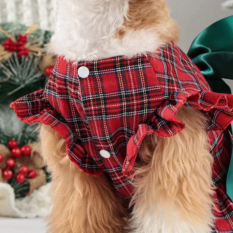 Festive Plaid Dog Dress