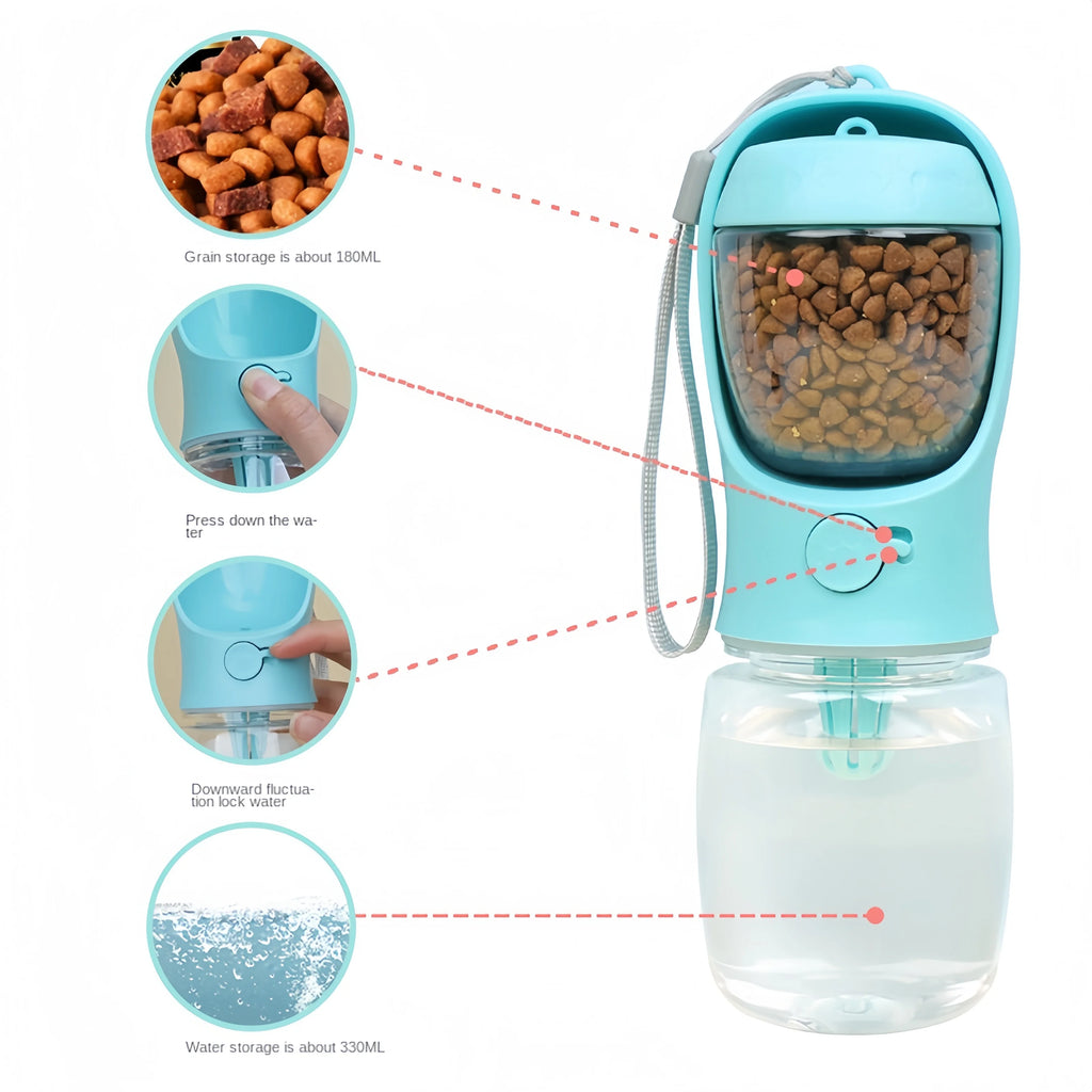 Travel-Friendly Pet Water and Food Bottle