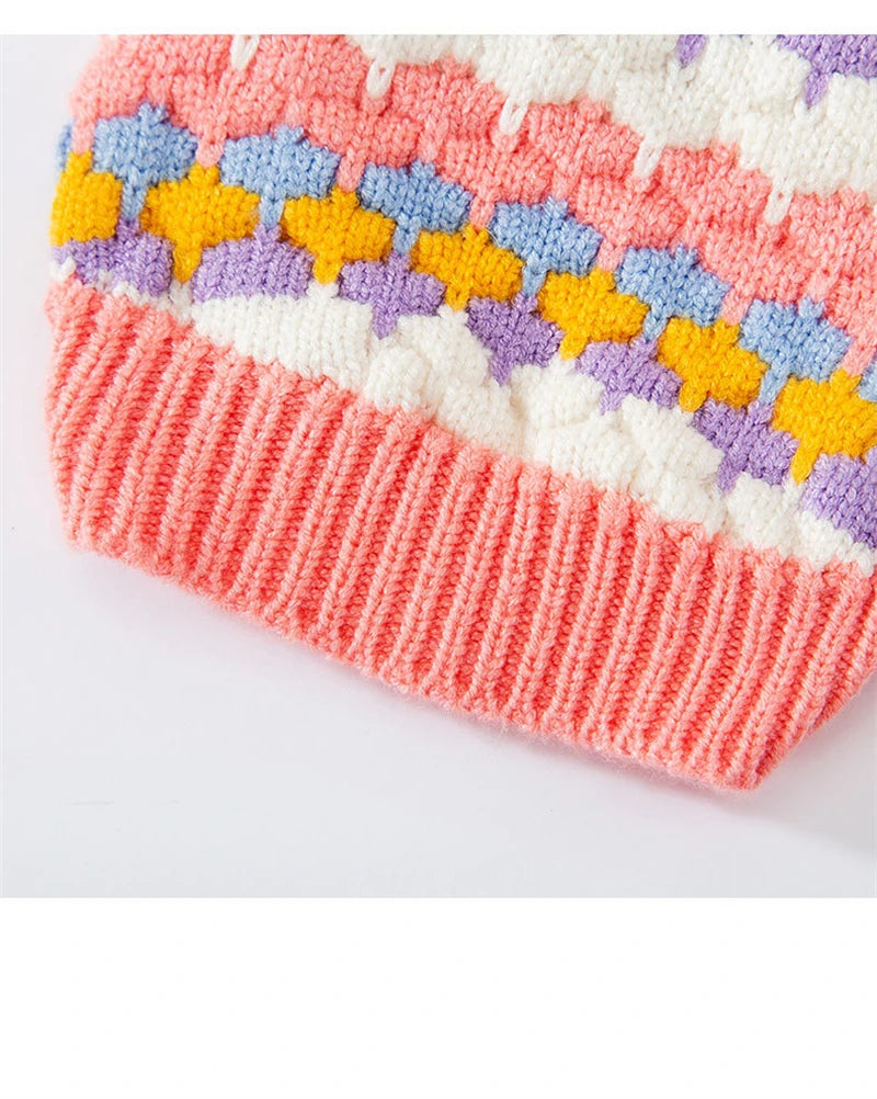 Cozy Knitted Flower Dog Sweater