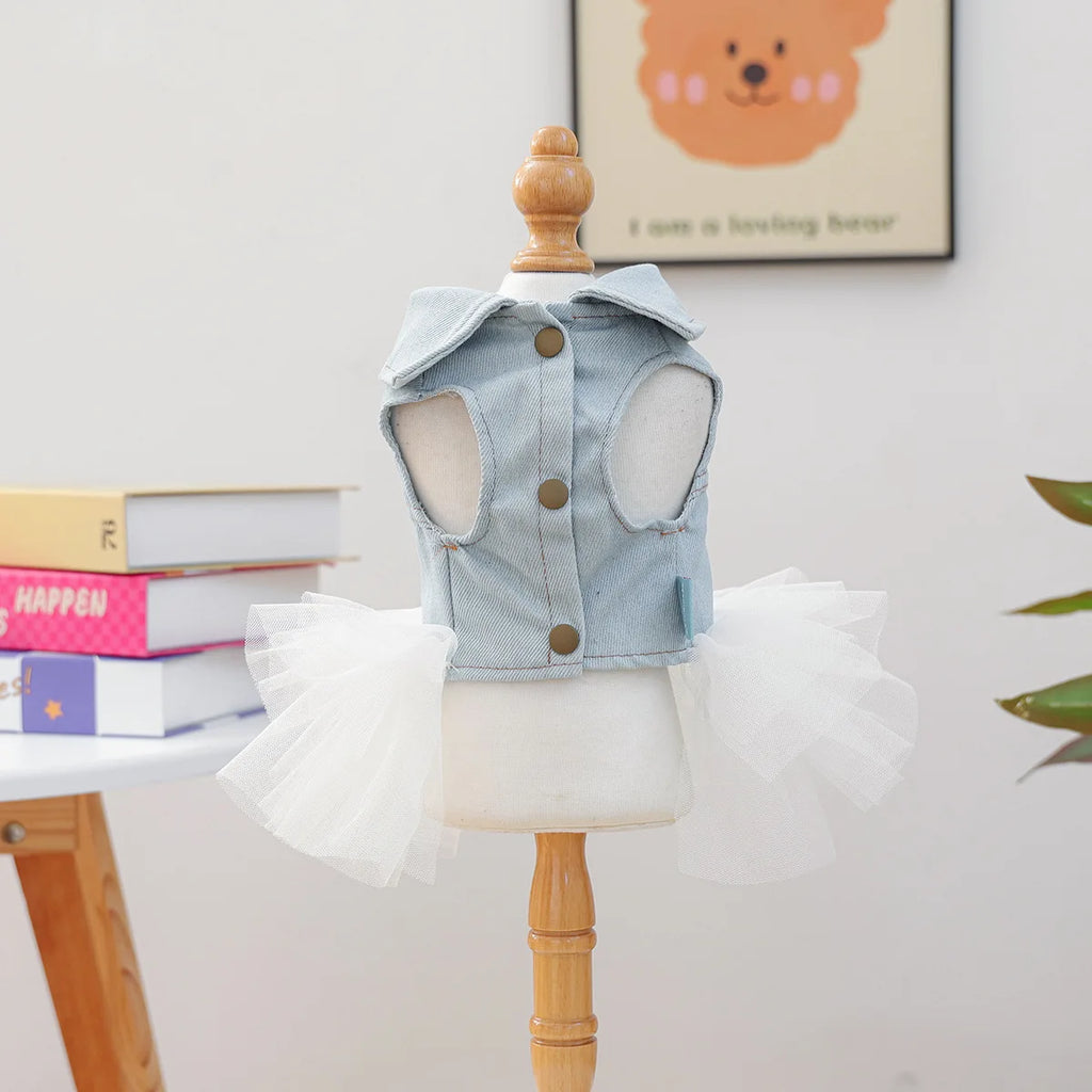 Adorable Dog Denim Dress